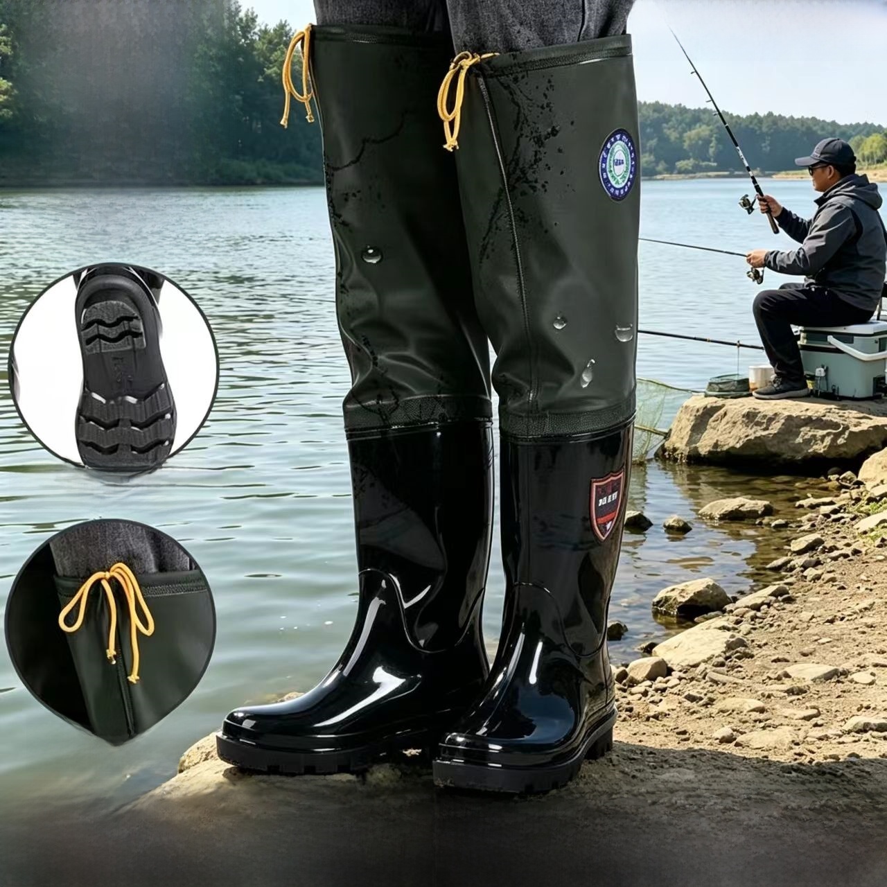 Fishing Rain Suit - Verdikte overknee regenlaarzen, hoge waterschoenen voor